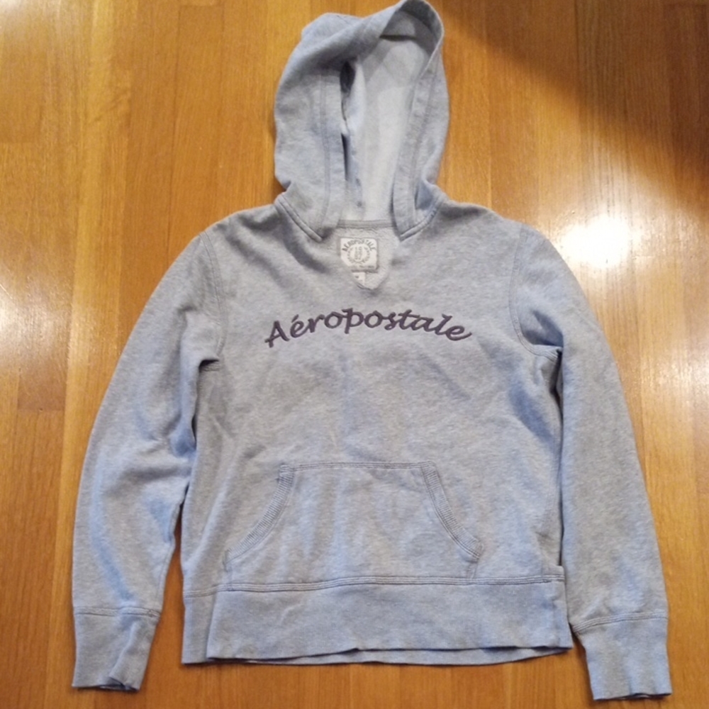 Y2K Vintage Graphic Aeropostale Gray Hoodie Juniors Medium